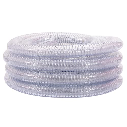 DAVCO 5/8" ID - 10 ft Steel Wire Reinforced Vinyl Tubing Flexible Clear Plastic Heavy Duty PVC Hose For Dust Collection by DAVCO - Image 2