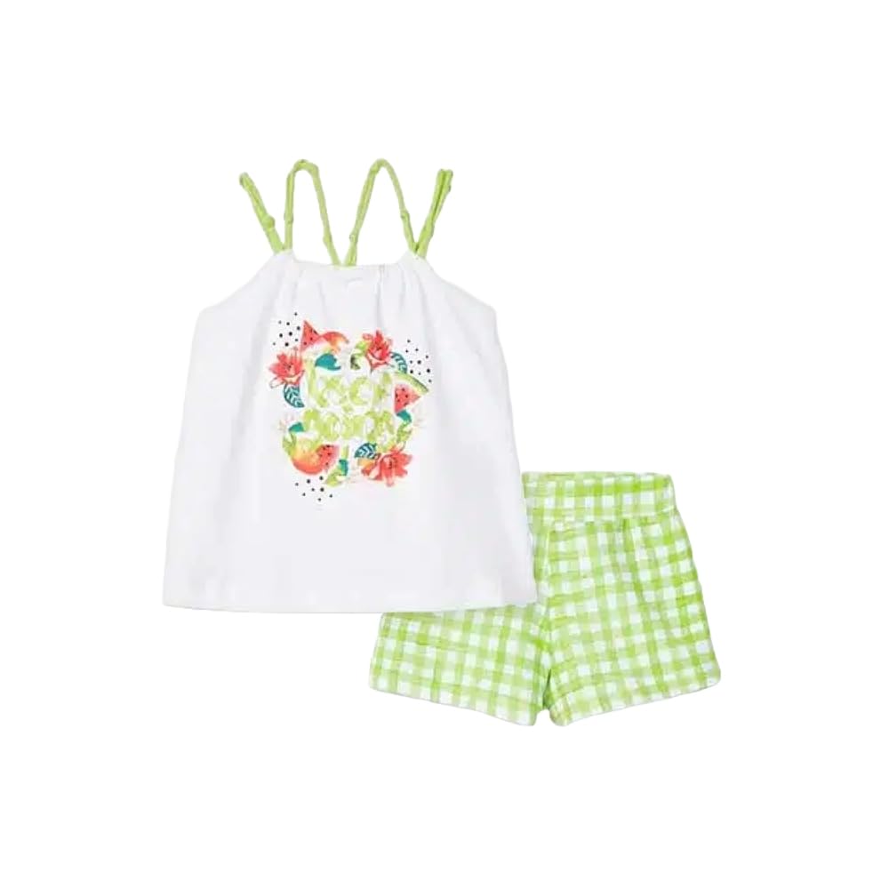 Generico Mayoral Conjunto Verano Niña - Top Estampado y Pantalones Cortos - Conjunto de Dos Piezas para Niña