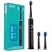 Sonic Electric Toothbrush Clean as Dentist Rechargeable 1 Time Charge 30 Days Use 5 Modes Waterproof 3 Replacement Heads with Smart Timer Black