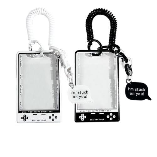Porte-clés porte-badge Kpop acrylique transparent noir blanc
