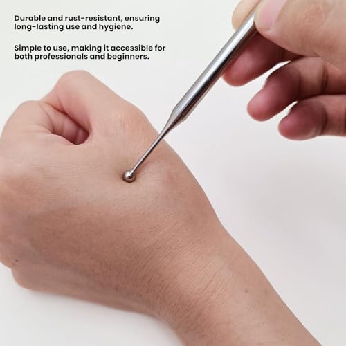 Starvway Dual Head Facial Reflexology Tools Stainless Steel Manual Acupuncture Pen Portable Body Point Probe Massage Tool Self-Massage Acupressure Bar 150mm - Image 6