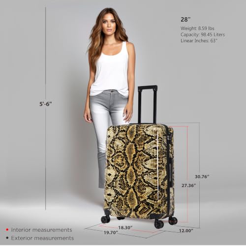 Image of InUSA Snake Print 28-Inch Hardside Spinner Luggage Lightweight & TSA Lock
