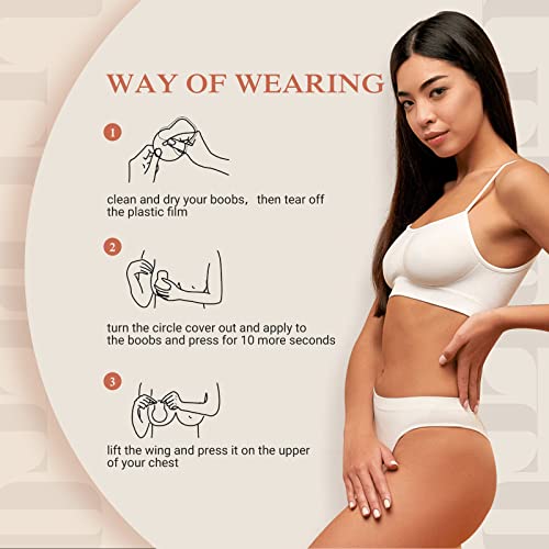 Image of Sticky Bra Push Up 2 Pairs, Nipple Covers for Women Silicone Adhesive Bra Pasties