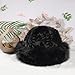Women's Bucket Hat Fisherman Hat Winter Artificial Fur Outdoor Fashion Retro Fluffy Soft Plush Warm (US, Numeric, 7, 7 1/4, Black)
