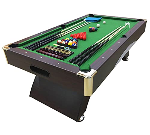GRAFICA MA.RO SRL Billardtisch 7 ft Modell ANNIBALE Full Optional Billard Billard-Spiel Messung 188 x 96 cm neue Grün, Braun, Rot