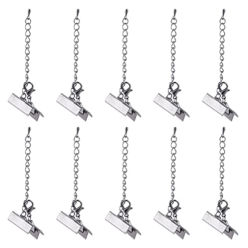 Hohopeti Cord Necklaces Clasp Clamp 20mm Iron Kneading Clamps Jewelry Making Supplies 20pcs Fastener Clasps