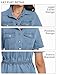 POTILI Denim Shirt Dress for Women Short Sleeve, Jean Stretch Button Down Dresses for Summer Blue