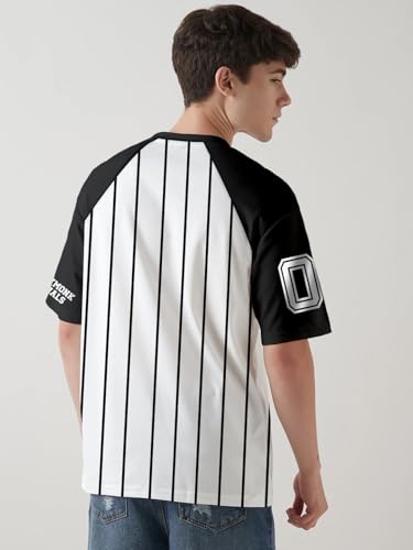 Image of crazymonk Base Ball Team Graphic Printed Oversized T-Shirt - Multi Color