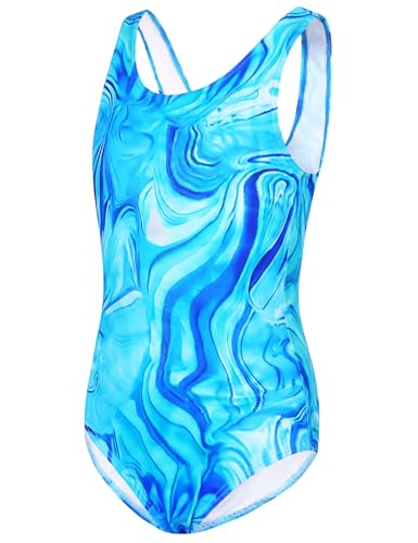 Image of Girls Swimsuits Back Cutout Bathing Suits for Girls 6-14 Removable Chest Pad Quick Dry for Swim Team Beach Pool
