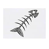 Azeeda 'Fish Bone' Temporary Tattoo - Water Resistant, Skin-Safe, Non-Toxic Transfer (TO00025603)