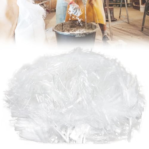 1000 g de fibre de polypropylène, fibres de polypropylène, fibre de verre, pour béton, mortier, plâtre, fibre polymère, résistance renforcée, empêche la fissuration, réduit le rétrécissement
