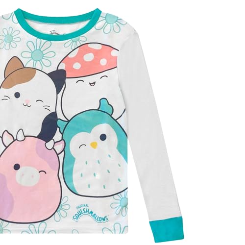 Squishmallows 4 Piece Pajama Set - Girls PJ Set with Long Sleeve Shirt & Pants - Pink Sleepwear Set - Official License2