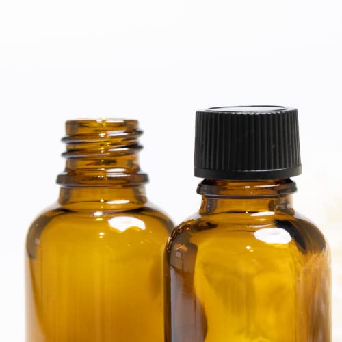 image for RZN 5 Pack 30ml Empty Glass Bottle with Lid | Amber Colour Reusable Gl