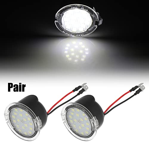 Par de luces LED blancas para espejo lateral de auto miniatura 2