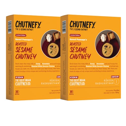 Image of CHUTNEFY - 5-Second Instant Roasted Sesame Chutney by Rakesh Raghunathan|Pack of 2 - Each Pack Serves (5-6)|Home Style Delicious & Ready-to-Eat Chutneys|Coorg Special|No Preservatives Or Additives