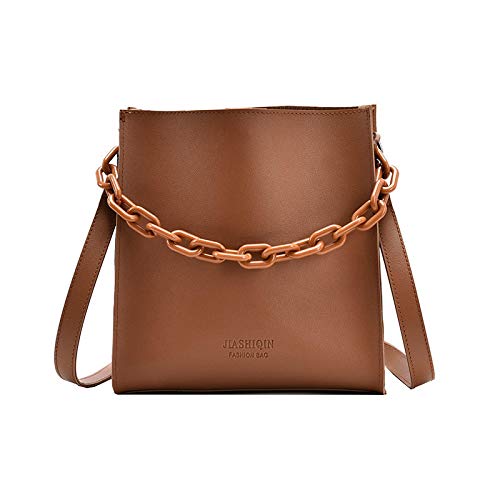 AGhzyj Sac À Main Sac À Main Femme Texture Sac Messager Simple Sac Seau À Une Épaule Marron Cover