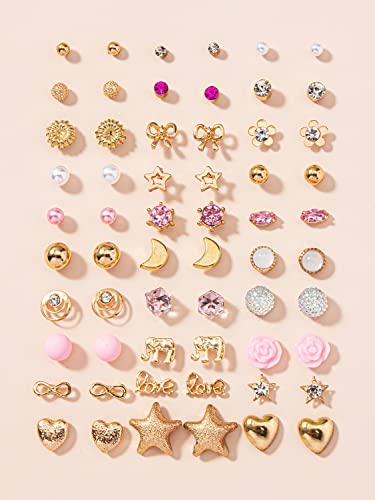 Image of Shining Diva Fashion 30 Pairs Combo Set Stylish Crystal Pearl Earrings for Women and Girls