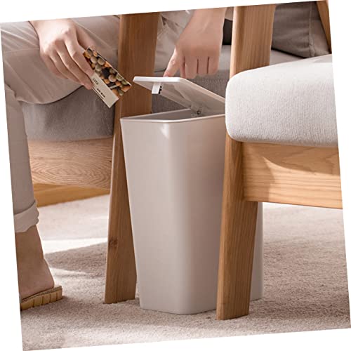 Caneca de basura plástica rectangular con tapa miniatura 5