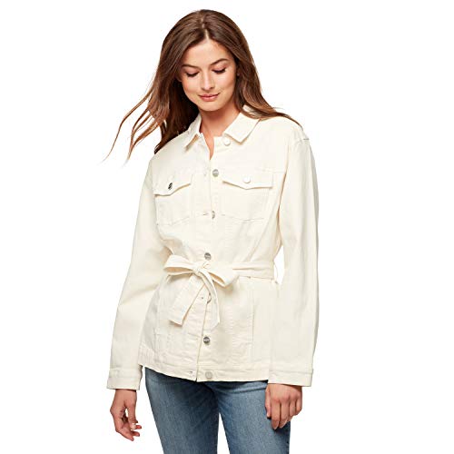 Sanctuary Women's Jessa Tie Belt Trucker Jacket, Moonstone, Medium