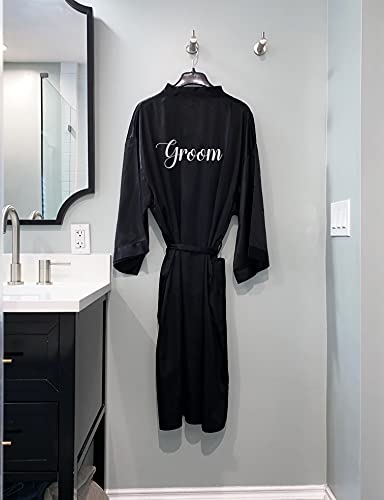 Classy Bride “Groom” Satin Robes for Men – Ideal Wedding Robes Groom Gift3