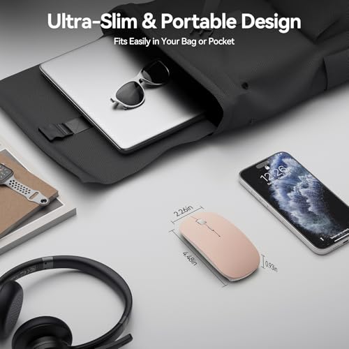 Image of TECKNET Wireless Mouse, 4800 DPI Rechargeable Bluetooth Mouse for Laptop | Bluetooth 5.2 /3.0 & 2.4G, Ultra-Thin, 6-Level Adjustable 4800 DPI Computer Mouse for Mac OS, iPad, Windows, Android