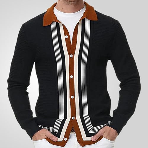 Dgoopd Collared Button Down Sweaters for Men Knit Long Sleeve Sweater Slim Fit Casual Fall Winter Sweaters3