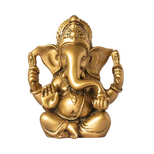 Estatua de Lord Ganesha India 4.5 pulgadas Dorado