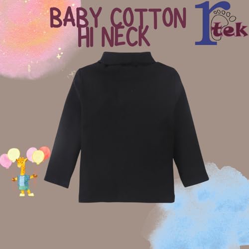 Image of REVOLTEK Boy's and Girl's 100% Cotton Full Sleeve Turtle High Neck T-Shirts Pack of 2