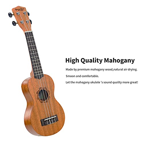 Ukulélé soprano professionnel en acajou de 53,3 cm pour débutants et adultes avec sac de transport - Les Beatles, Paul McCartney, John Lennon, RIngo Starr, George Harrison Ukulélé soprano professionnel en acajou de 53,3 cm pour débutants et adultes avec sac de transport – Image 5