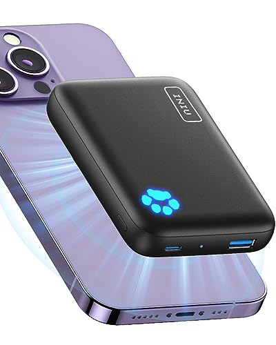 INIU Wireless Bateria Externa, 10000mAh Magnético Power Bank Batería Portátil Carga Rápida, Cargador Portátil Powerbank para iPhone 12 13 14 15 Pro Pro MAX Mini Magsafe Case