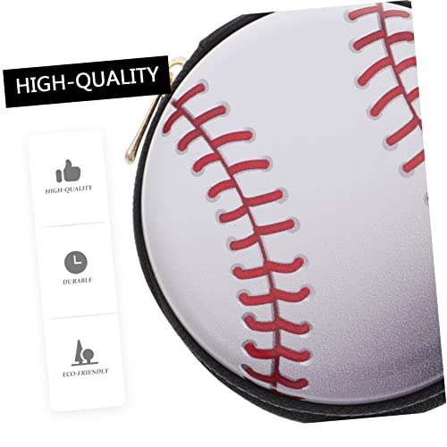 FRCOLOR 2pcs Cartoon Purse Wallet for Boys and Girls Creative Baseball Design Cute Change Purse Bright Colors for School and Daily Use4