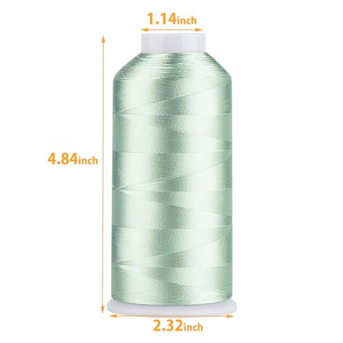 Image of Simthread Rayon Embroidery Thread 5500 Yards, 40wt 100% Rayon Viscose for Commercial and Domestic Machines - Light Green 1047