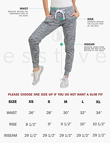 Esstive Women's Ultra Soft Fleece Active Lightweight Casual Basic Jogger Sweatpants, Black, Large #TOP5