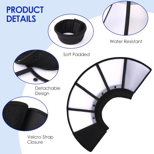 Image of Soft Dog Cone Collar Post Surgery, Detachable Dog Plastic Cone and Padded Neck Cover to Stop Licking, Recovery Elizabethan Collar for Small, Medium & Large Dogs