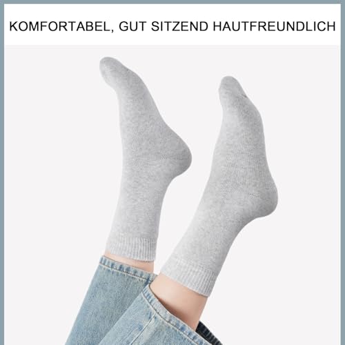 inaWarm Thermosocken Damen Winter 6 Paar, Frottee Baumwollsocken, Dicke Warme Crew Socken für Zuhause & Outdoor, 35-38 39-42, Einfarbig & Gestreift