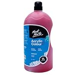 MONT MARTE Discovery School Acrylic, Crimson, 1/2 Gallon (2 Liter). Ideal for Students and Artists. Excellent Coverage and Fast Drying. Pump Lid Included.