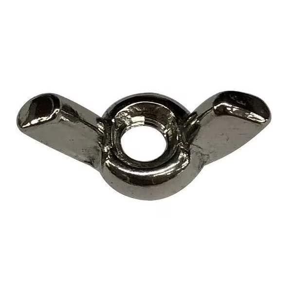Wing Nut, #10-32, Stainless Steel, Plain, 0.469 in Ht, 0.91 in Max Wing Span, 25 PK