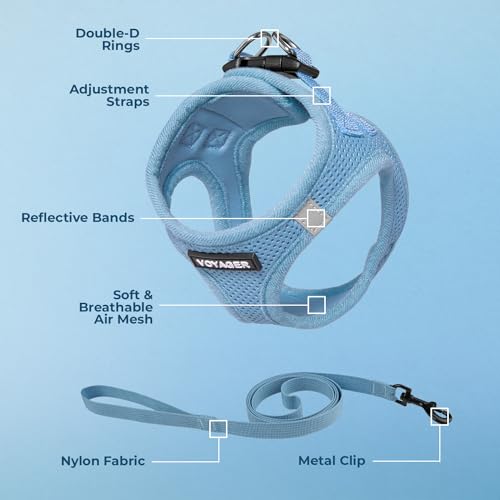 Image of Voyager Step-in Pet Harness - All Weather Mesh, Adjustable Step in Harness for Cats and Dogs by Best Pet Supplies - 307S Baby Blue, XS
