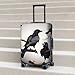 QSMBNET Travel Luggage Cover Black Crow Birds on a branch Spandex Suitcase Protector Washable Baggage Covers Fashion Elastic Scratch-Resistant Luggage Cover Protector Fits 18-32 Inch Luggage