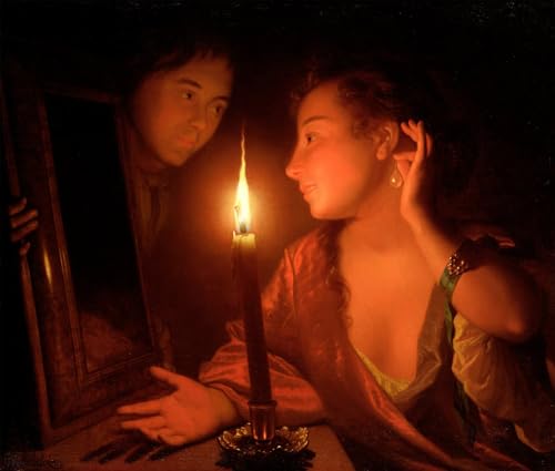 Cuadro en lienzo de Schalcken para transformar tu salón con arte clásico de 60x90cm