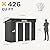 DWVO 9' x 4' Outdoor Storage Shed, Lockable Double Doors, Sloped Roof, Heavy-Duty Steel Shed for Garden & Patio, Large Backyard Tool Organizer, Dark Gray