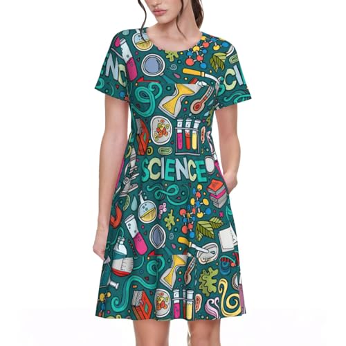 Robe d'été dessin animé au design élégant et décontracté pour femme