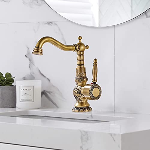 TTICCTIY Robinet de lavabo classique pivotant à 360° en laiton massif avec raccords standard britanniques Cover