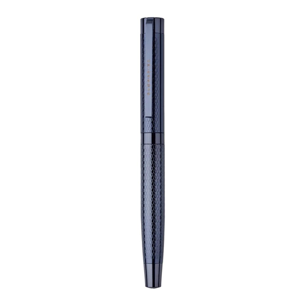 Submarine 1011 Personalised Blue Plate Textured Design Premium Roller Pen, Metal Body, Fitted With Blue Ink German Roller Refill, Ideal Gift for him/her, Perfect for Corporate Gifting