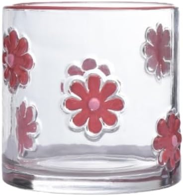 Joeyan Hand-Painted Glass Candle Cups with Festive Designs for Holiday Decor