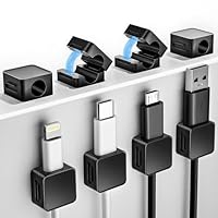 8 Pack Magnetic Cord Organizer Holder, Adjustable Cable Clips, Strong Adhesive Desk Cable Management Clips for Nightstand, Office, Car, Easy Open Design for Tidy Wire Organization