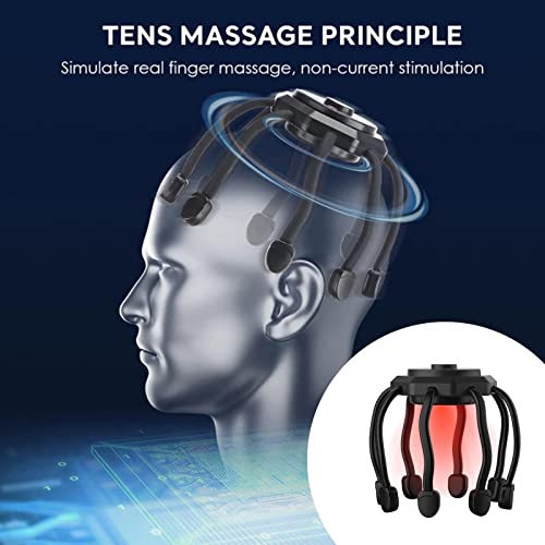 Image of Ultra Scalp Massager - Electric Scalp Head Massager with 3 Modes, 360 Degree High-Frequency Contact, Octopus Claw Scalp Massager for Deep Relaxation, Hair Stimulation,(Black)