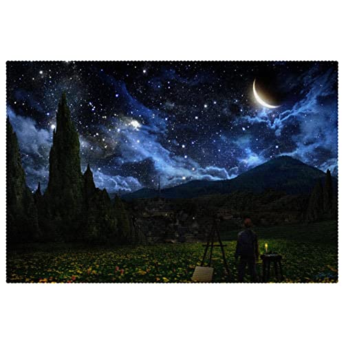 Sets de table ciel étoilé lot de 6 pour protéger les tables fragiles de la chaleur