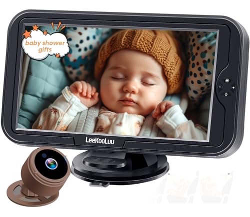 Image of Baby Car Camera for Backseat 1080P - HD Crystal Night Vision, Easy to Install, 360° Rotation, Protect Baby's Eye, Perfect for Brown Car Interiors, Rear Facing Backseat Camera for Newborn, Infant, Kids