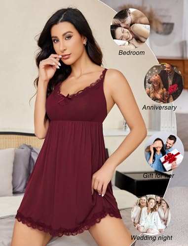 Image of Avidlove Women Sexy Sleepwear Lace Chemise Nightgown Full Slip Babydoll Sleepwear